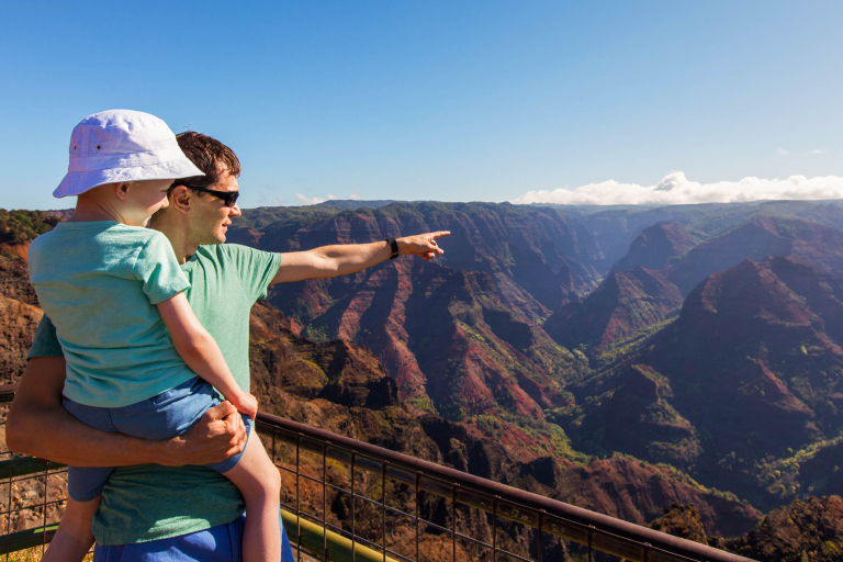 father and son waimea canyon at kauai