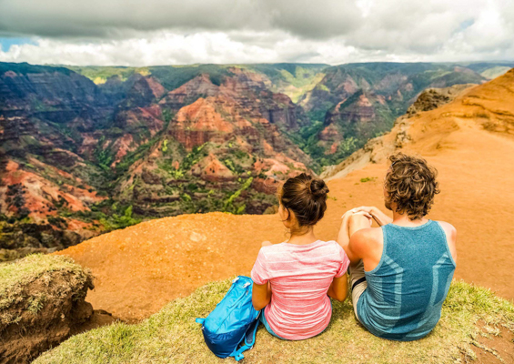 waimea canyon hiking visitors kauai